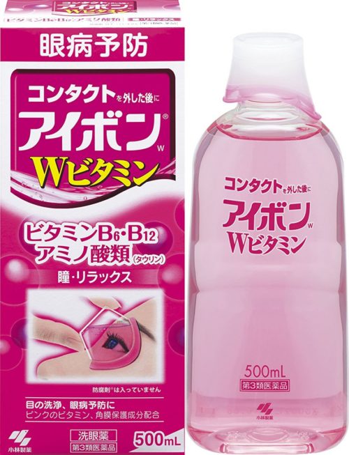 Kobayashi Eyebon W Vitamin Жидкость для промывания глаз с витаминами, 500 мл, по шкале прохлады — 3-4