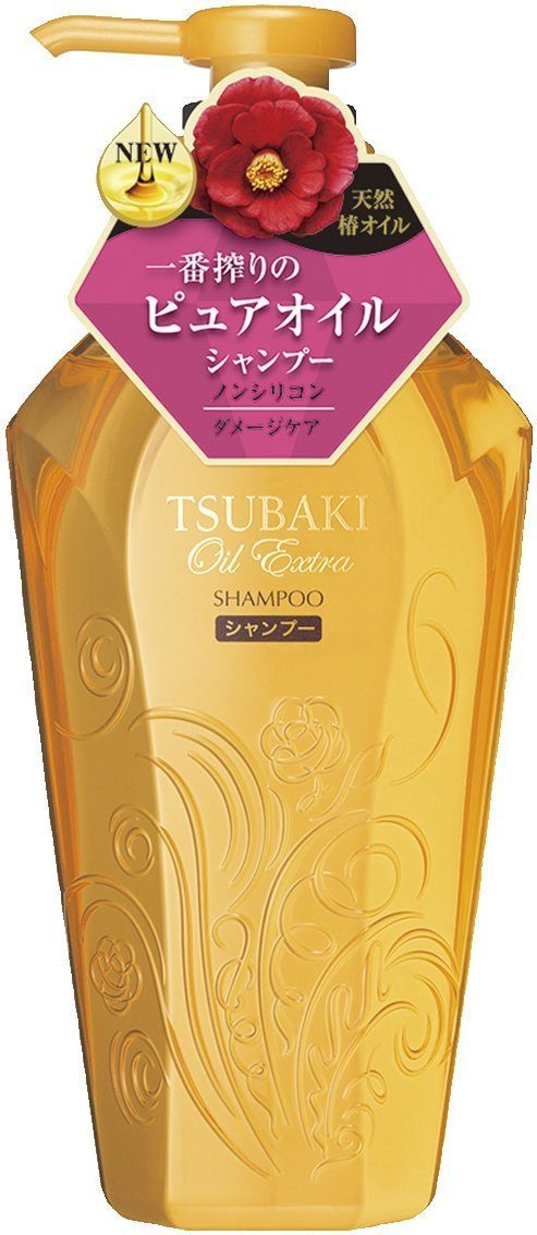 Shiseido TSUBAKI Oil Extra Бессиликоновый шампунь для поврежденных волос, 450 мл 