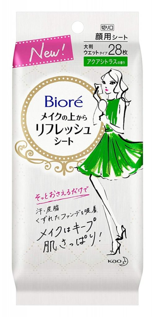 KAO Biore Refresh Sheet Салфетки для использования поверх макияжа, 28 шт.