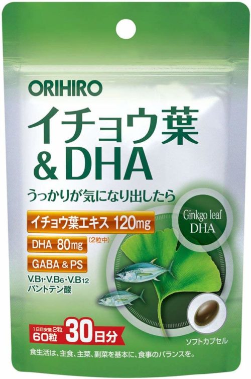 ORIHIRO Гинкго Билоба + DHA (Омега-3), 60 табл., курс 30 дней