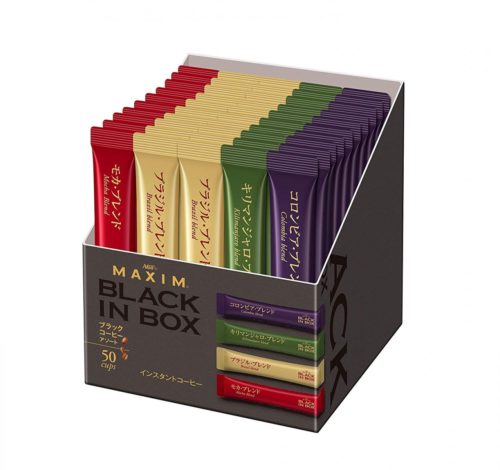 AGF Maxim Black in Box Растворимый кофе в стиках, 4 вида, в упаковке 50 пакетиков