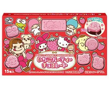 FUJIYA Peko Sanrio Party Chocolate Клубничный шоколад,15 шт.