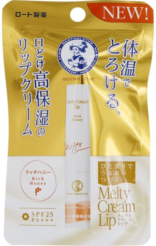 Rohto Melty Cream Lip Гигиенический бальзам для губ с ароматом насыщенный мед, 2.4 гр
