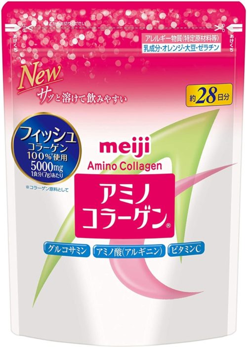 Meiji Amino Collagen Амино коллаген, в порошке в мягкой упаковке, 196 г